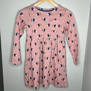 Mini Boden Pink Rainbow Hedgehog Dress Girls size 8-9